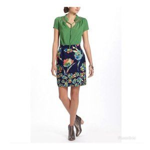 Anthropologie Tabitha Green Navy Floral Dress 10